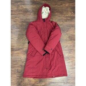 Orvis Down Filled Hooded Long Women’s Jacket/ Coat Size Small Red